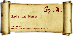 Szűcs Mara névjegykártya
