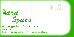 mara szucs business card